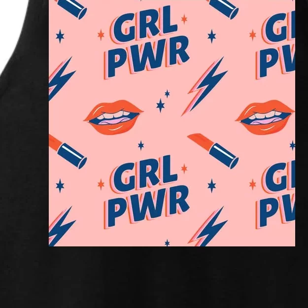 Girl Pwr Lipstick Women's Day Ladies Tri-Blend Wicking Tank