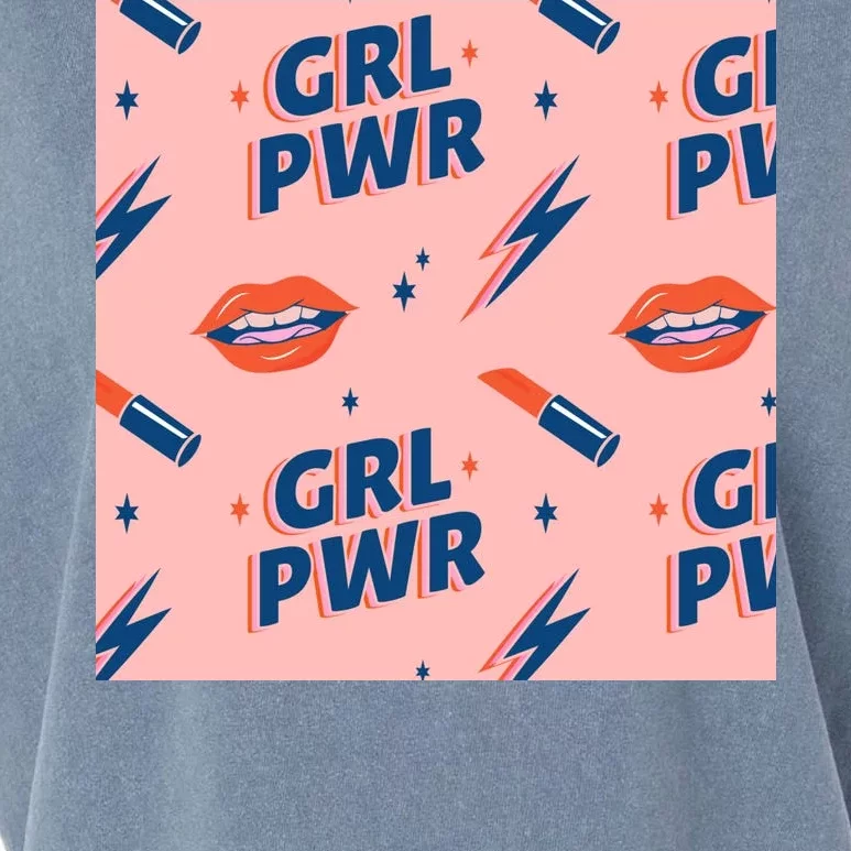 Girl Pwr Lipstick Women's Day Garment-Dyed Women's Muscle Tee