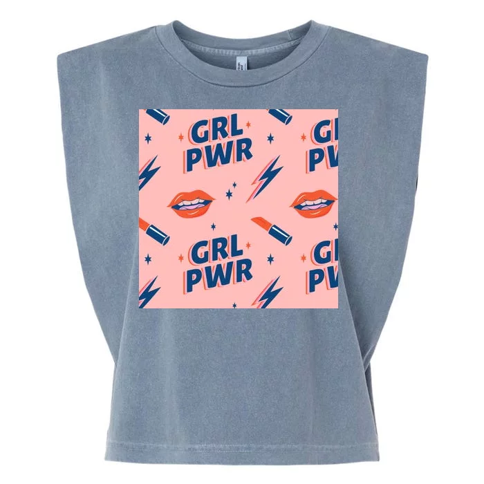 Girl Pwr Lipstick Women's Day Garment-Dyed Women's Muscle Tee