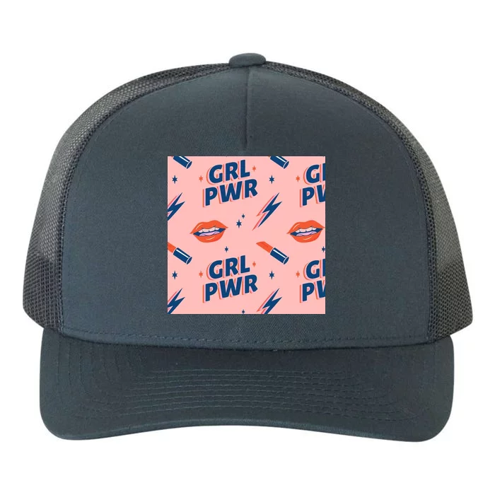 Girl Pwr Lipstick Women's Day Yupoong Adult 5-Panel Trucker Hat