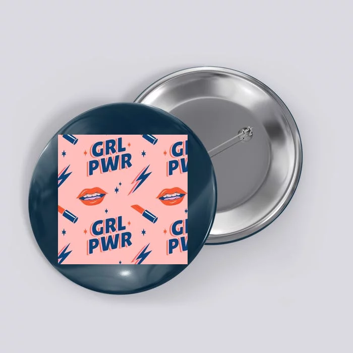 Girl Pwr Lipstick Women's Day Button