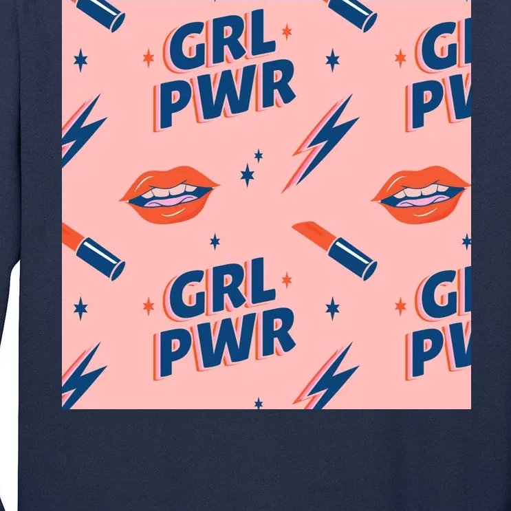 Girl Pwr Lipstick Women's Day Tall Long Sleeve T-Shirt