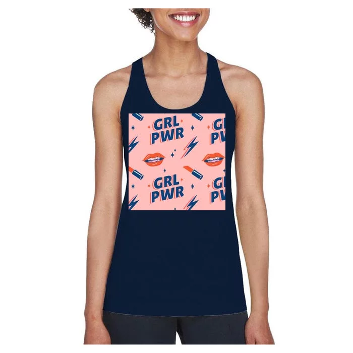 Girl Pwr Lipstick Women's Day Women's Racerback Tank