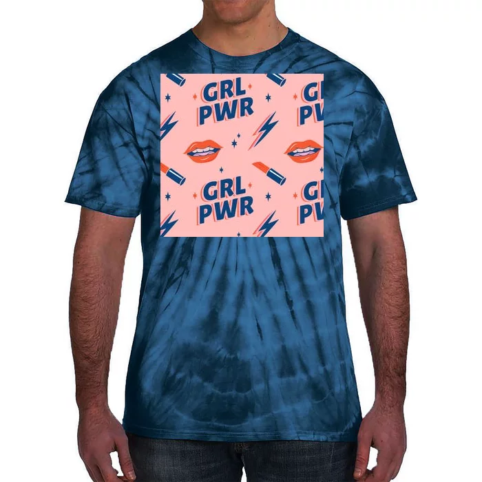 Girl Pwr Lipstick Women's Day Tie-Dye T-Shirt