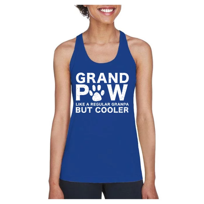 Grand Paw Like A Regular Grandpa But Cooler With A Dog Paw F Meaningful Gift Women's Racerback Tank