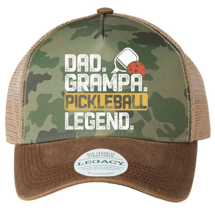 Grampa Pickleball Legend Dad Funny Meaningful Gift Legacy Tie Dye Trucker Hat