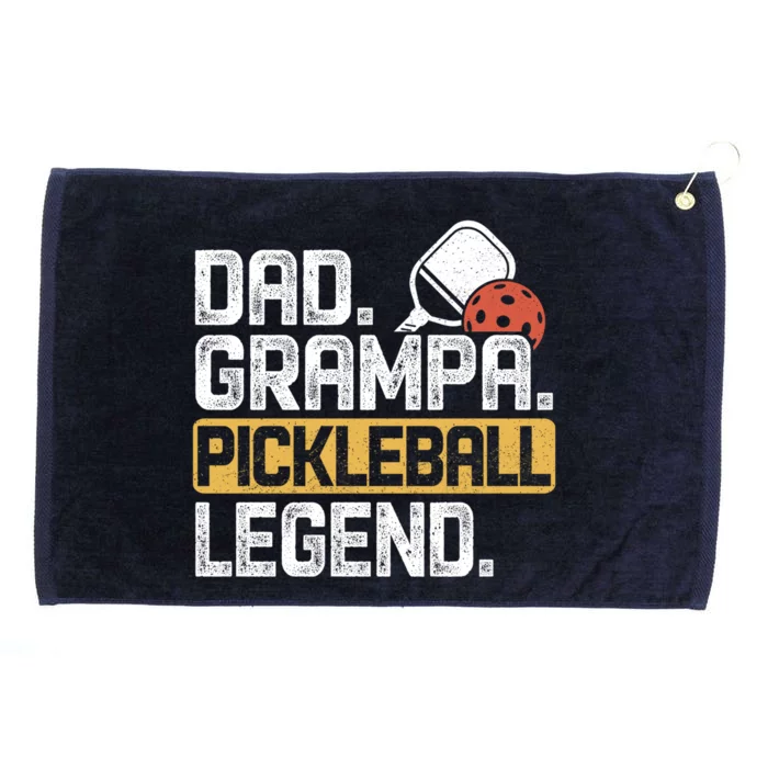 Grampa Pickleball Legend Dad Funny Meaningful Gift Grommeted Golf Towel