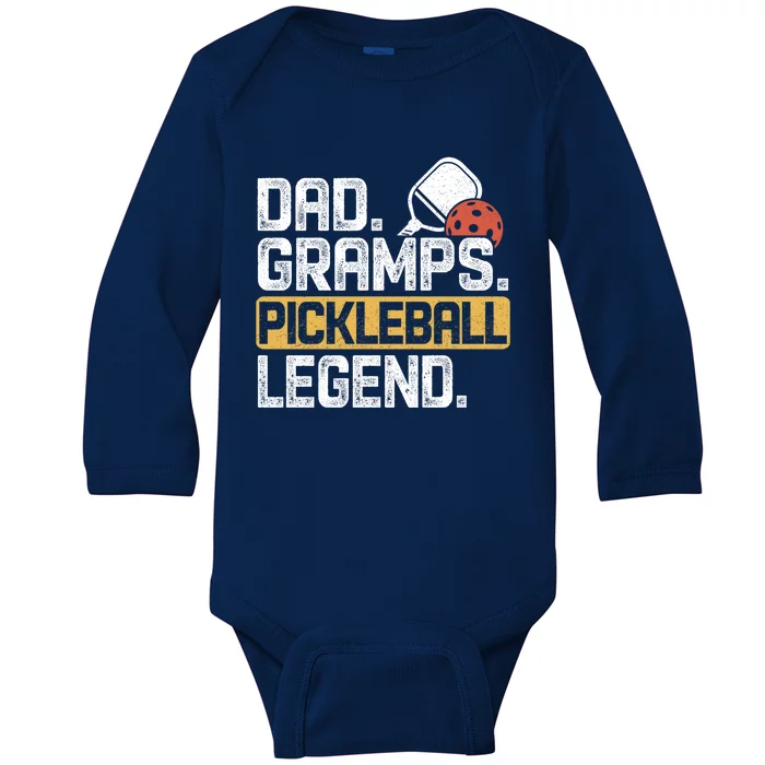 Gramps Pickleball Legend Dad Funny Cute Gift Baby Long Sleeve Bodysuit