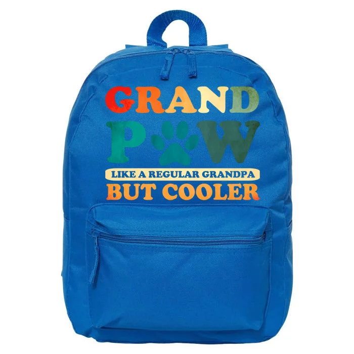 Grand Paw Like A Regular Grandpa But Cooler Dog Grandpa Gift 16 in Basic Backpack