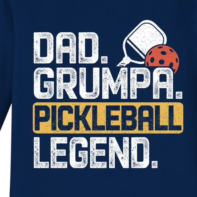 Grumpa Pickleball Legend Dad Funny Meaningful Gift Baby Long Sleeve Bodysuit