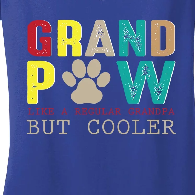 Grand Paw Like Regular Grandpa But Cooler Cool Gift Women's V-Neck T-Shirt