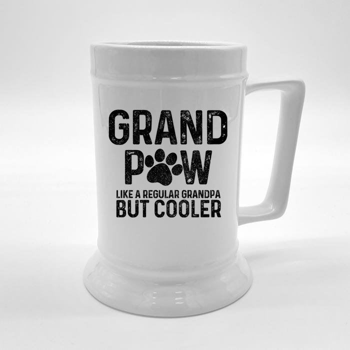 Grand Paw Like A Regular Grandpa But Cooler Dog Lover Gift Front & Back Beer Stein