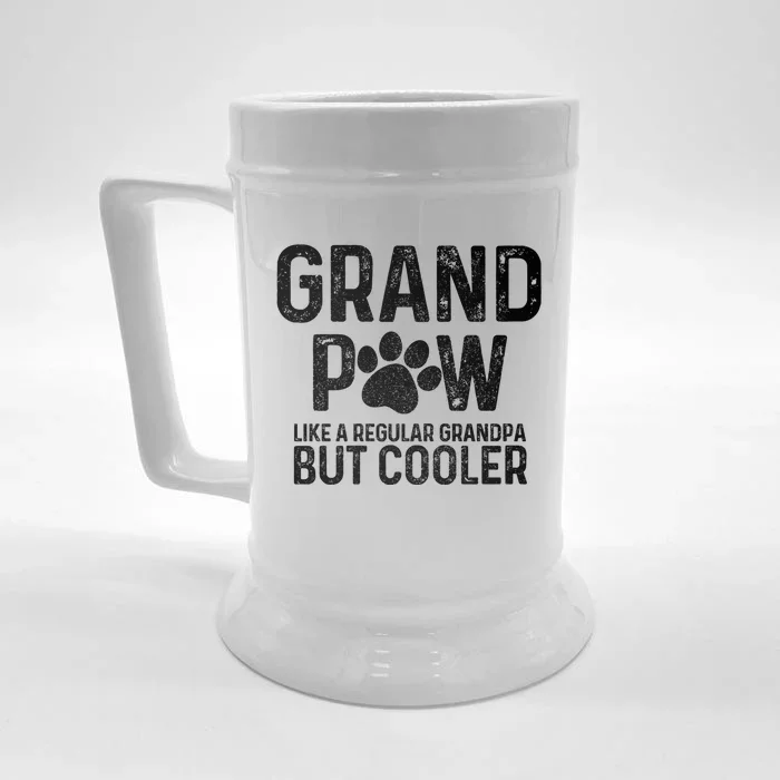 Grand Paw Like A Regular Grandpa But Cooler Dog Lover Gift Front & Back Beer Stein