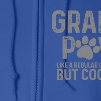 Grand Paw Like A Regular Grandpa But Cooler Dog Lover Gift Full Zip Hoodie