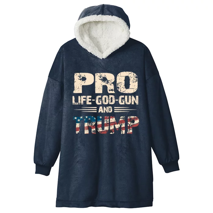 Great Pro Life God Gun Trump Usa Gift Hooded Wearable Blanket