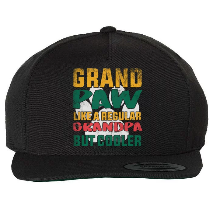 Grand Paw Like A Regular Grandpa But Cooler Dog Lovers Funny Gift Wool Snapback Cap