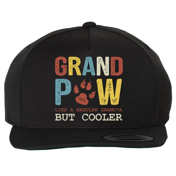 Grand Paw Like A Regular Grandpa But Cooler Dog Lovers Gift Wool Snapback Cap