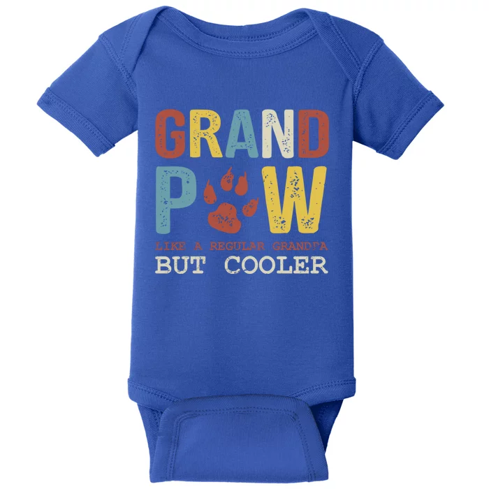 Grand Paw Like A Regular Grandpa But Cooler Dog Lovers Gift Baby Bodysuit