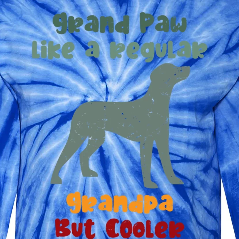 Grand Paw Like A Regular Grandpa But Cooler For Grandpa Funny Gift Tie-Dye Long Sleeve Shirt