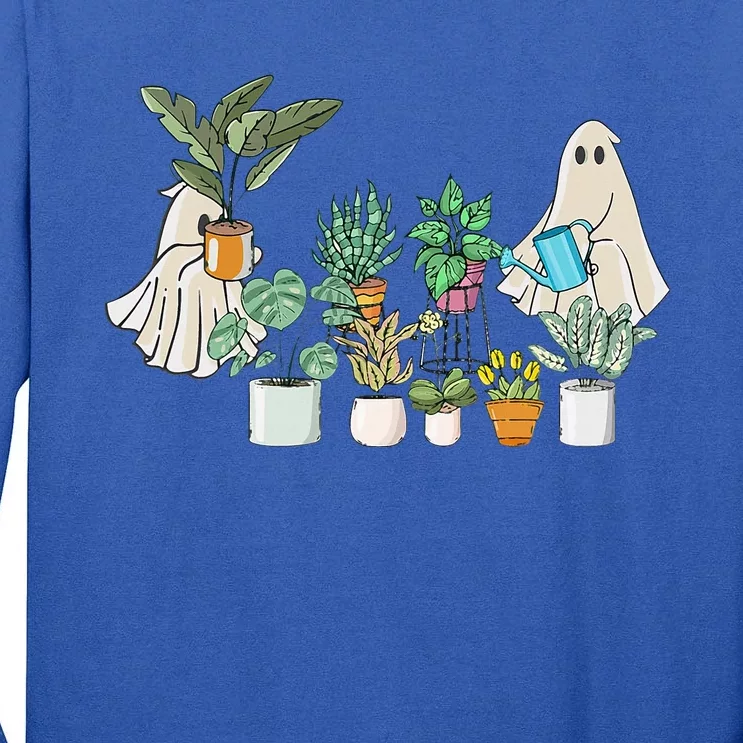 Ghost Plant Lady Halloween Ghostly Gardening Plant Lover Tall Long Sleeve T-Shirt