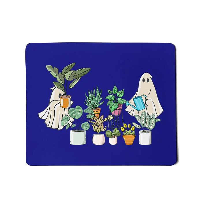 Ghost Plant Lady Halloween Ghostly Gardening Plant Lover Mousepad