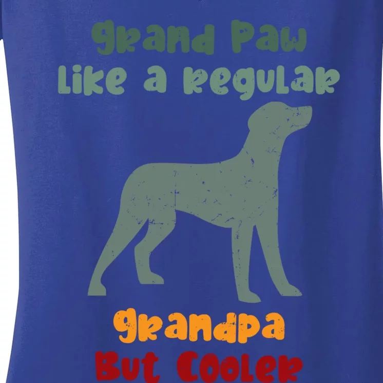 Grand Paw Like A Regular Grandpa But Cooler For Grandpa Gift Women's V-Neck T-Shirt