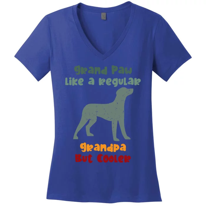 Grand Paw Like A Regular Grandpa But Cooler For Grandpa Gift Women's V-Neck T-Shirt