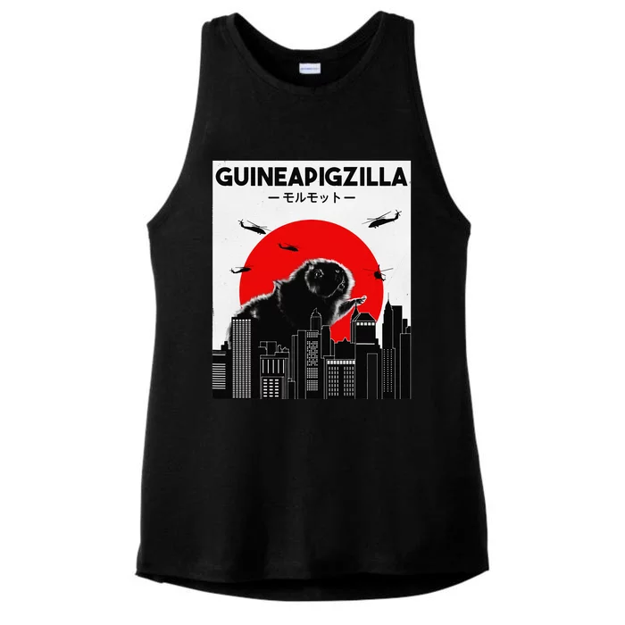 Guinea Pig Lover Tee Guineapigzilla Funny Guinea Pig Ladies Tri-Blend Wicking Tank