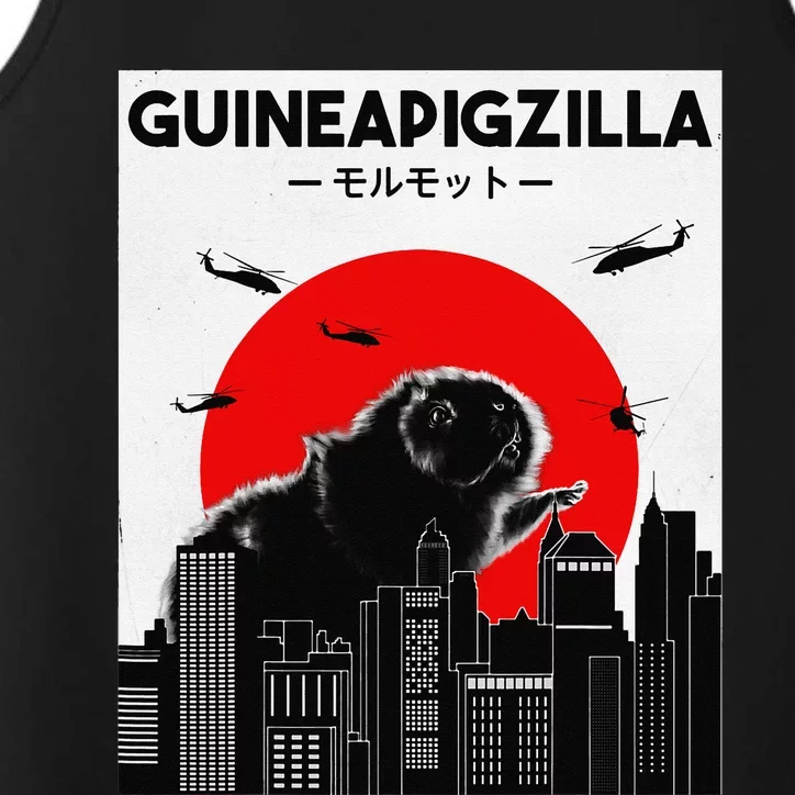 Guinea Pig Lover Tee Guineapigzilla Funny Guinea Pig Performance Tank