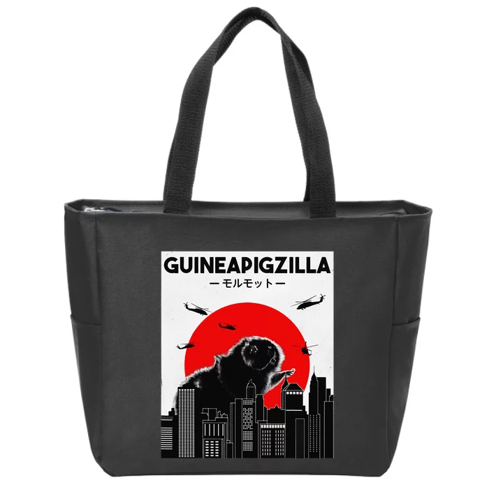 Guinea Pig Lover Tee Guineapigzilla Funny Guinea Pig Zip Tote Bag