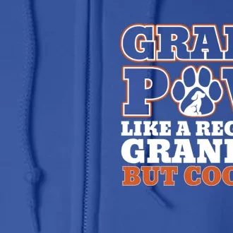 Grand Paw Like A Regular Grandpa But Cooler Funny Dog Dad Gift Full Zip Hoodie