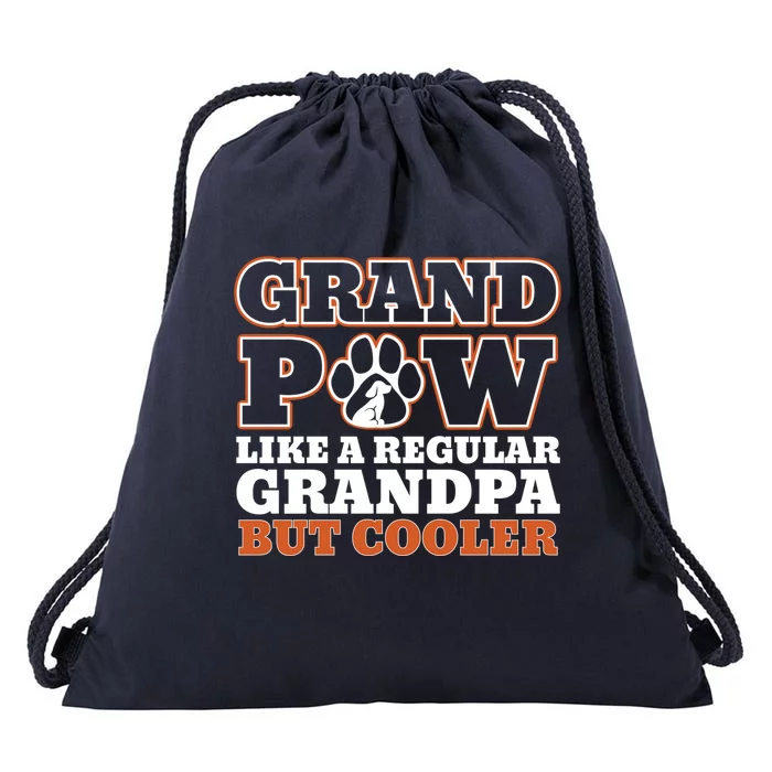 Grand Paw Like A Regular Grandpa But Cooler Funny Dog Dad Gift Drawstring Bag