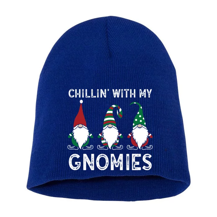 Gardening Plants Lover Gardener Chillin With My Gnomies Gift Short Acrylic Beanie