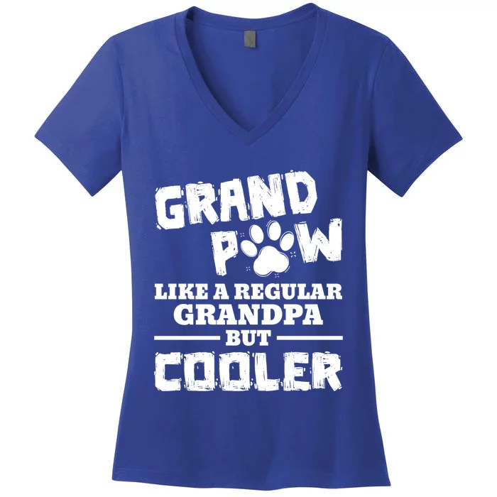 Grand Paw Like A Regular Grandpa But Cooler Funny Dog Lovers Cute Gift Women's V-Neck T-Shirt