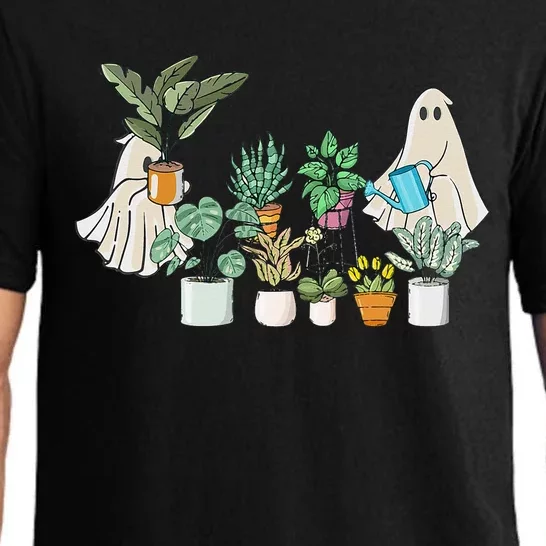 Ghost Plant Lady Halloween Ghostly Gardening Plant Lover Pajama Set