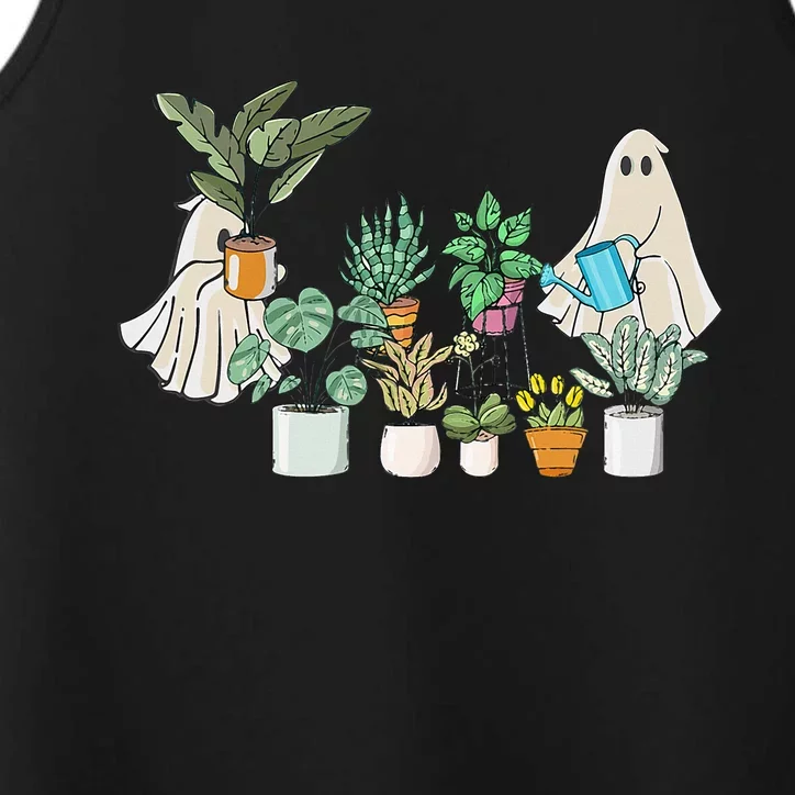 Ghost Plant Lady Halloween Ghostly Gardening Plant Lover Performance Tank