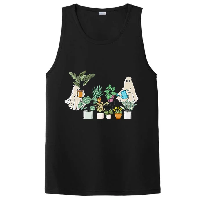 Ghost Plant Lady Halloween Ghostly Gardening Plant Lover Performance Tank