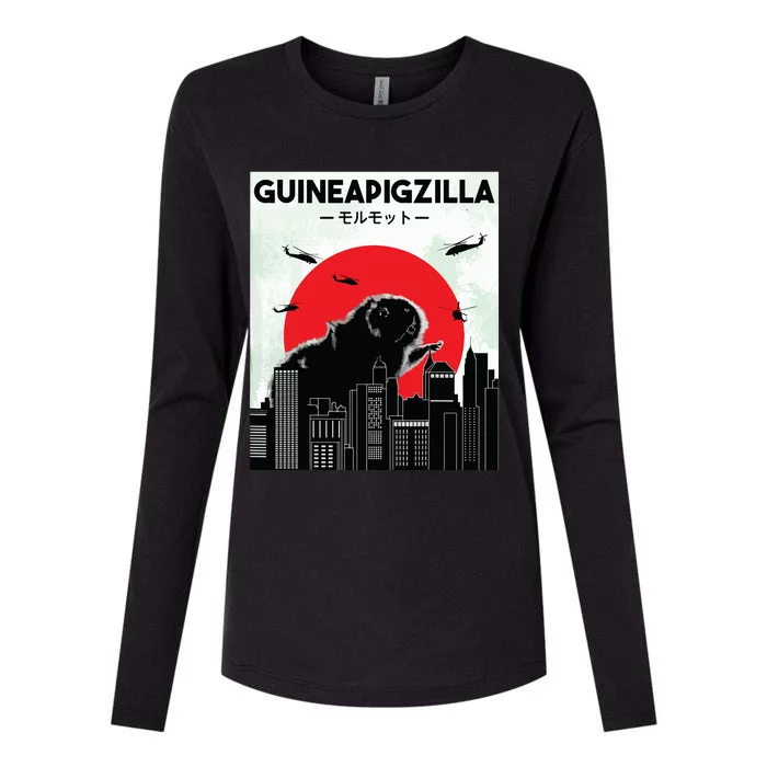 Guinea Pig Lover Tee Guineapigzilla Funny Guinea Pig Womens Cotton Relaxed Long Sleeve T-Shirt