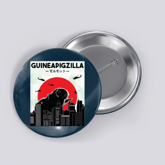 Guinea Pig Lover Tee Guineapigzilla Funny Guinea Pig Button