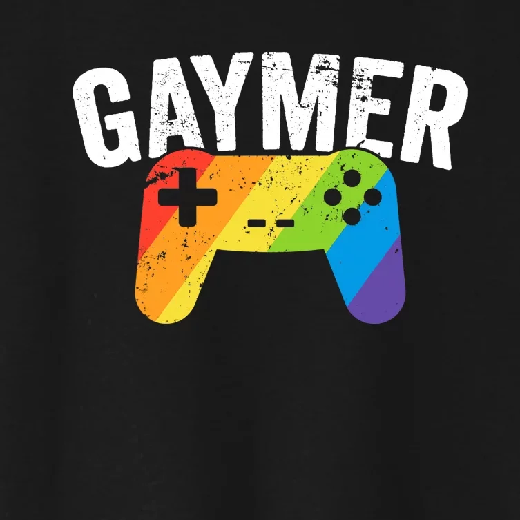 Gaymer Pride LGBT T Rainbow Flag Gay Lesbian Gaming Women's Crop Top Tee