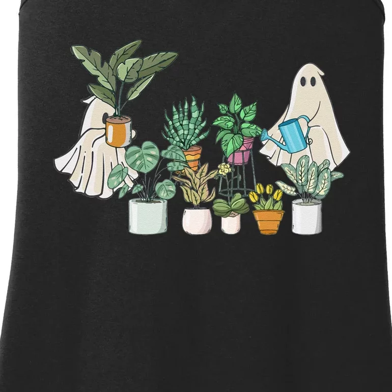 Ghost Plant Lady Retro Halloween Plants Spooky Mom Ladies Essential Tank