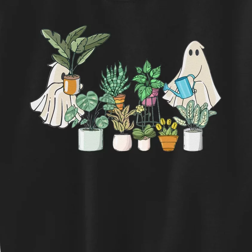 Ghost Plant Lady Retro Halloween Plants Spooky Mom Kids Sweatshirt