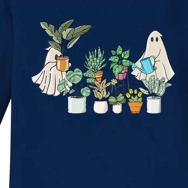 Ghost Plant Lady Halloween Ghostly Gardening Plant Lover Baby Long Sleeve Bodysuit