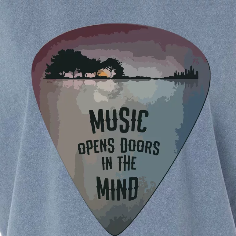 Guitar Pick Lake Reflections Music Guitar Garment-Dyed Women's Muscle Tee