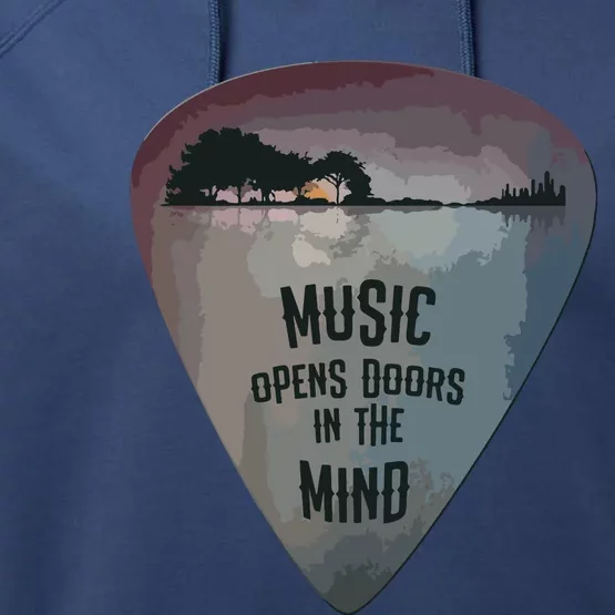 Guitar Pick Lake Reflections Music Guitar Performance Fleece Hoodie