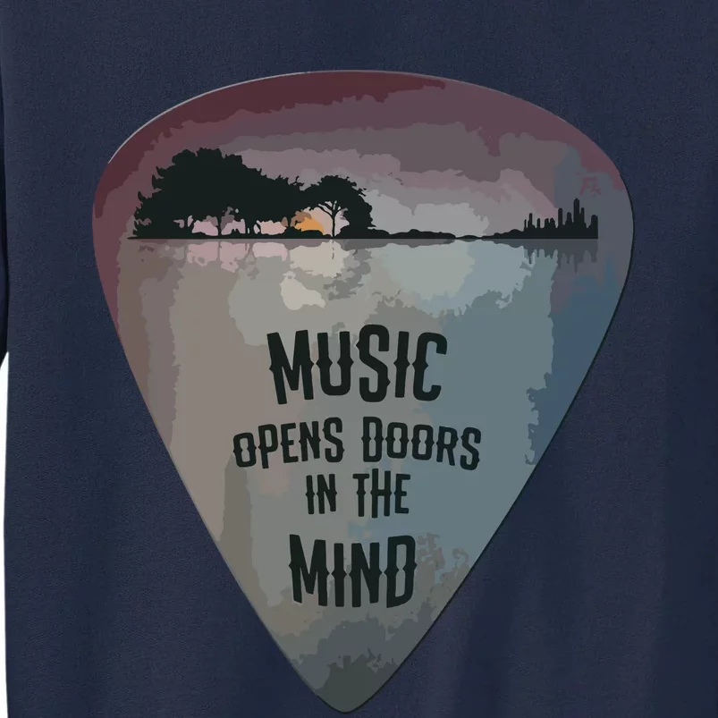 Guitar Pick Lake Reflections Music Guitar Tall Sweatshirt