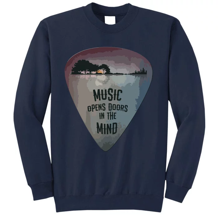 Guitar Pick Lake Reflections Music Guitar Tall Sweatshirt