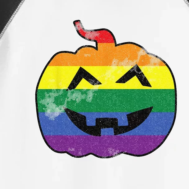 Gay Pumpkin Lazy Halloween Costume LGBTQ Pride Rainbow Flag Toddler Fine Jersey T-Shirt