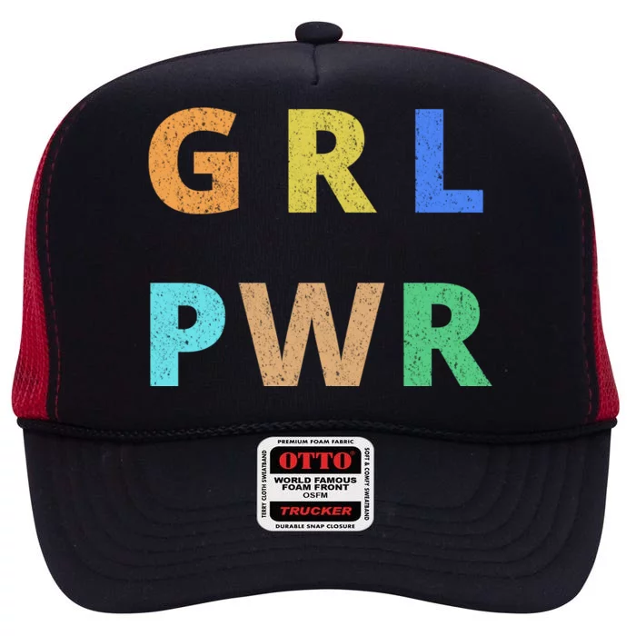 Girl Power Logo High Crown Mesh Trucker Hat