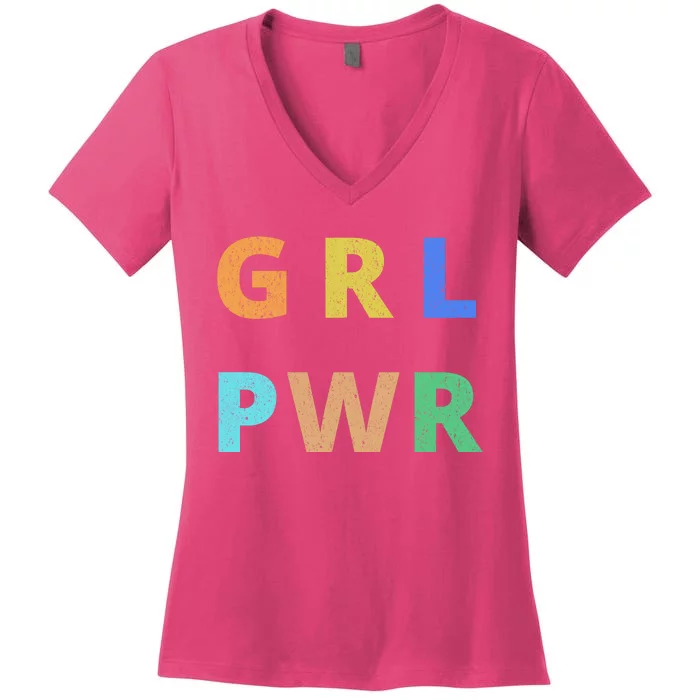 Girl Power Logo Women's V-Neck T-Shirt